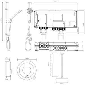 Aqualisa Optic Q Smart Shower Exposed with Adj and Ceiling Fixed Head - Gravity Pumped (OPQ.A2.EV.DVFC.23) - main image 4