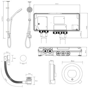 Aqualisa Optic Q Smart Shower Exposed with Bath Fill - Gravity Pumped (OPQ.A2.EV.DVBTX.23) - main image 4