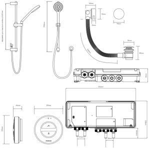 Aqualisa Unity Q Smart Shower Concealed with Adj Head and Bath Fill - Gravity Pumped (UTQ.A2.BV.DVBTX.23) - main image 4