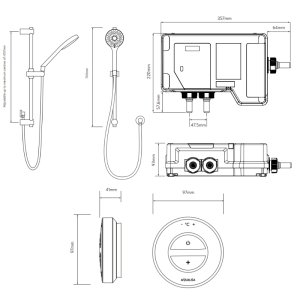 Aqualisa Unity Q Smart Shower Concealed with Adj Head - HP/Combi (UTQ.A1.BV.23) - main image 4