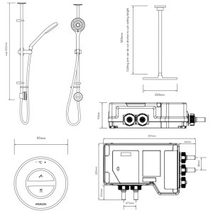 Aqualisa Unity Q Smart Shower Exposed with Adj and Ceiling Fixed Head - HP/Combi (UTQ.A1.EV.DVFC.23) - main image 4
