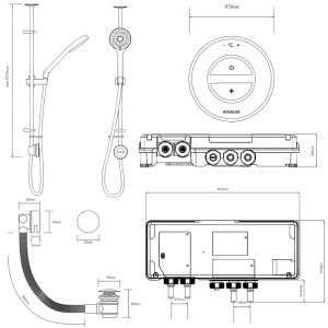 Aqualisa Unity Q Smart Shower Exposed with Bath Fill - Gravity Pumped (UTQ.A2.EV.DVBTX.23) - main image 4