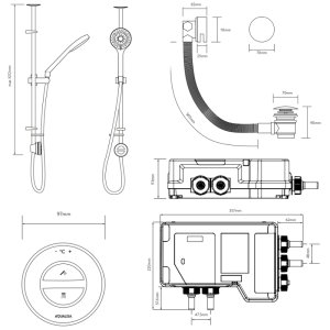 Aqualisa Unity Q Smart Shower Exposed with Bath Fill - HP/Combi (UTQ.A1.EV.DVBTX.23) - main image 4