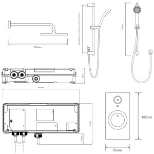 Aqualisa Visage Q Smart Shower Concealed with Adj and Wall Fixed Head - Gravity Pumped (VSQ.A2.BV.DVFW.23) - main image 4