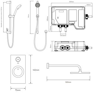 Aqualisa Visage Q Smart Shower Concealed with Adj and Wall Fixed Head - HP/Combi (VSQ.A1.BV.DVFW.23) - main image 4