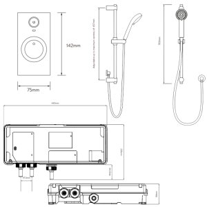 Aqualisa Visage Q Smart Shower Concealed with Adj Head - Gravity Pumped (VSQ.A2.BV.23) - main image 4