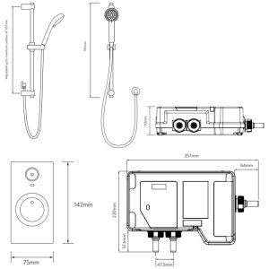 Aqualisa Visage Q Smart Shower Concealed with Adj Head - HP/Combi (VSQ.A1.BV.23) - main image 4