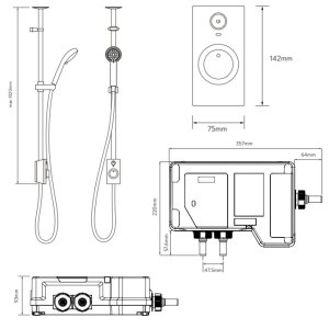 Aqualisa Visage Q Smart Shower Exposed with Adj Head - HP/Combi (VSQ.A1.EV.23) - main image 4