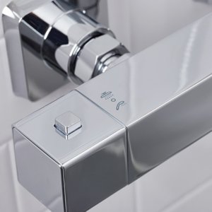 Bristan Qubo Dual Thermostatic Bar Mixer Shower With Rigid Riser - Chrome (QB SHXDIVCTFF C) - main image 4