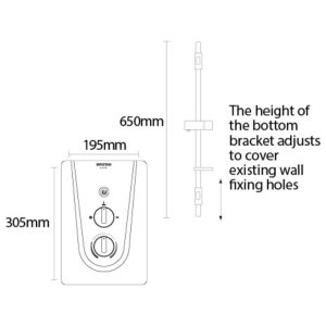 Bristan Smile Electric Shower 9.5kW - White (SM395 W) - main image 4