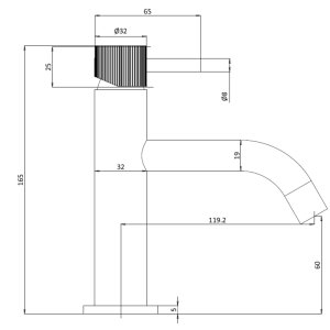 Crosswater MPRO Fluted Basin Tap - Brushed Brass (PRO110DNF_F) - main image 4
