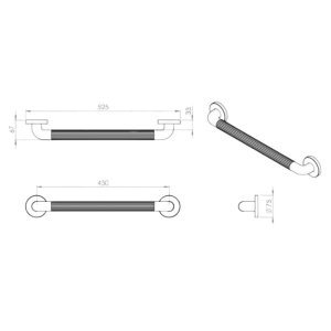Croydex 450mm ABS Grab Bar - White (AP501722) - main image 4