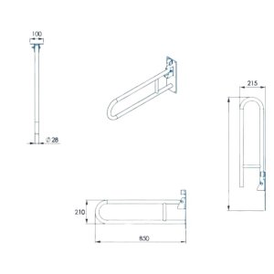 Croydex 850mm Fold Away Hand Rail - White (AP502822) - main image 4