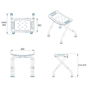 Croydex Adjustable Bathroom & Shower Seat - White (AP100122) - main image 4