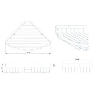 Croydex Aluminium Corner Basket - Chrome (QM775941) - main image 4