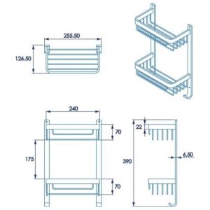 Croydex Aluminium Large Two Tier Basket - Chrome (QM770841) - main image 4