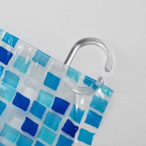 Croydex Blue Mosaic Shower Curtain (AE543424) - main image 4