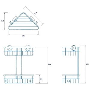 Croydex Brockham Flexi-Fix Two Tier Corner Basket - Chrome (QM803841) - main image 4