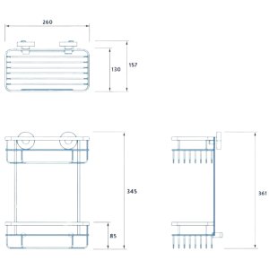 Croydex Brockham Flexi-Fix Two Tier Cosmetic Basket - Chrome (QM800541) - main image 4