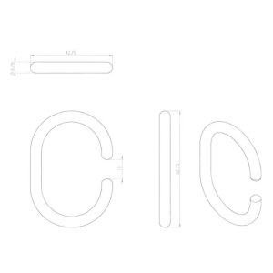Croydex C Shaped Curtain Ring - White (AK142122) - main image 4