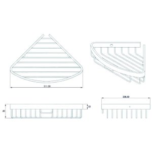 Croydex Corner Basket - Matte Black (QM775921) - main image 4