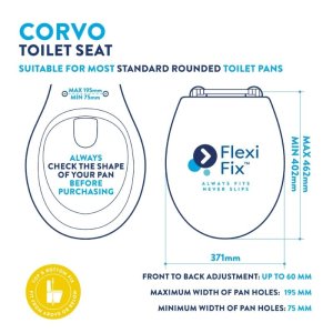 Croydex Corvo Stick 'N' Lock Toilet Seat - White (WL610622H) - main image 4