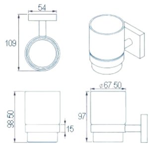 Croydex Flexi-Fix 1919 Range Tumbler and Holder - Chrome (QM301841) - main image 4