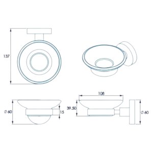 Croydex Flexi-Fix Britannia Soap Dish and Holder - Chrome (QM581941) - main image 4