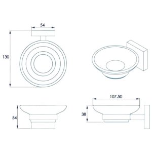 Croydex Flexi-Fix Chester Soap Dish and Holder - Chrome (QM441941) - main image 4