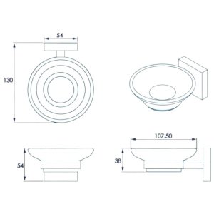 Croydex Flexi-Fix Chester Soap Dish and Holder - Chrome (QM441941) - main image 4