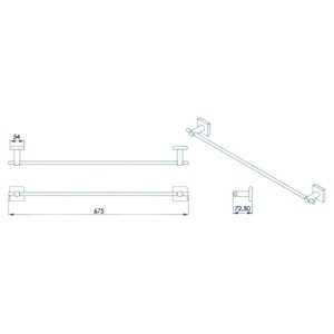 Croydex Flexi-Fix Chester Towel Rail - Chrome (QM442741) - main image 4