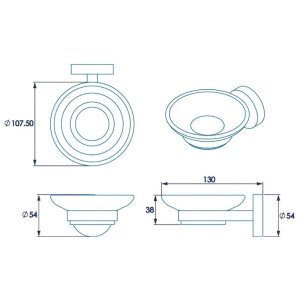 Croydex Flexi-Fix Epsom Black Soap Dish and Holder (QM481921) - main image 4