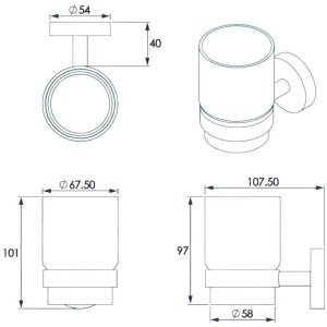 Croydex Flexi-Fix Epsom Black Tumbler and Holder (QM481821) - main image 4