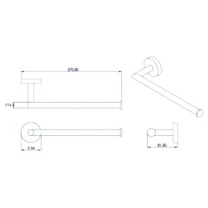Croydex Flexi-Fix Epsom Towel Bar - Chrome (QM481541) - main image 4
