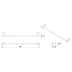 Croydex Flexi-Fix Epsom Towel Rail - Chrome (QM482741) - main image 4