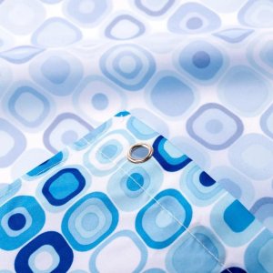 Croydex Geo Mosaic Shower Curtain - White/Blue (AF281624H) - main image 4