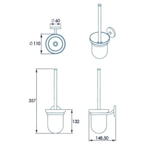 Croydex Hampstead Toilet Brush and Holder - Chrome (QM642441) - main image 4