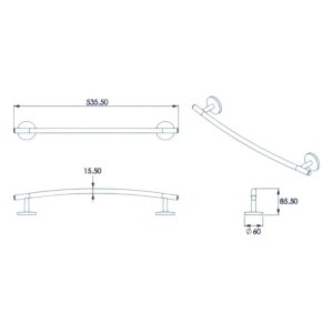 Croydex Hampstead Towel Rail - Chrome (QM642641) - main image 4