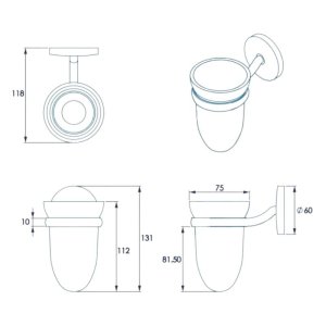 Croydex Hamsptead Tumbler And Holder - Chrome (QM641841) - main image 4