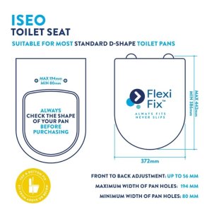 Croydex Iseo Flexi-Fix Wood Toilet Seat - Black (WL610321H) - main image 4