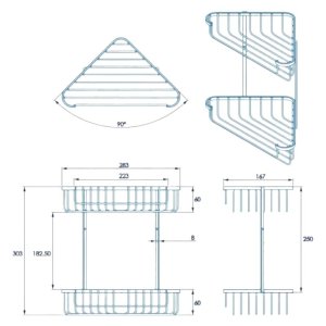 Croydex Large Two Tier Corner Basket - Chrome (QM263841) - main image 4