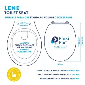 Croydex Lene Flexi-Fix Wood Toilet Seat - Black (WL601121H) - main image 4