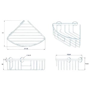 Croydex Slimline Aluminium Corner Basket - Chrome (QM785941) - main image 4