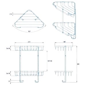 Croydex Small Two Tier Corner Basket - Chrome (QM260841) - main image 4