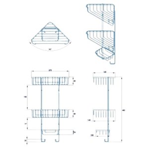 Croydex Three Tier Corner Basket - Chrome (QM262841) - main image 4