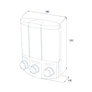 Croydex Triple Shampoo/Soap Dispenser - White (PA660722) - main image 4