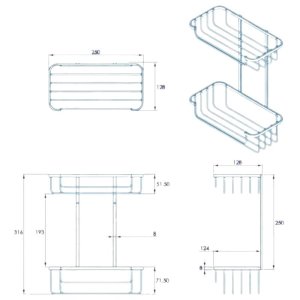 Croydex Two Tier Cosmetic Basket - Mild Steel (QM260541) - main image 4