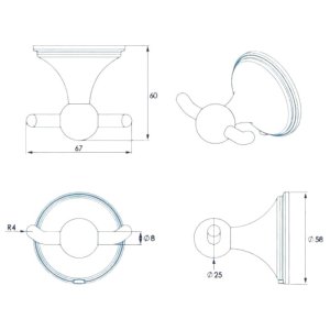 Croydex Westminster Double Robe Hook - Chrome (QM201741) - main image 4
