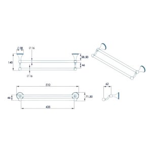 Croydex Westminster Double Towel Rail - Chrome (QM202841) - main image 4