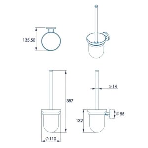 Croydex Westminster Toilet Brush and Holder - Chrome (QM202441) - main image 4